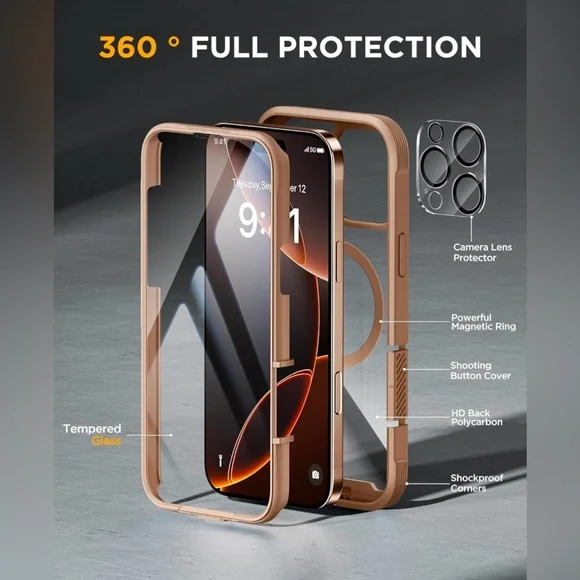 New MIRACASE - Case and screen protector for Iphone 16 pro max desert brown - Picture 2 of 8